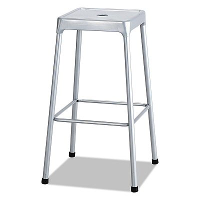 Safco Bar-Height Steel Stool, Backless, Supports Up to 250 lb, 29" Seat Height, Silver (SAF6606SL)