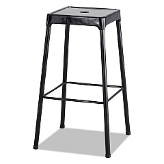 Safco Bar-Height Steel Stool, Backless, Supports Up to 250 lb, 29" Seat Height, Black (SAF6606BL)