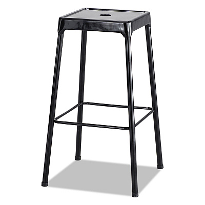 Safco Bar-Height Steel Stool, Backless, Supports Up to 250 lb, 29" Seat Height, Black (SAF6606BL)
