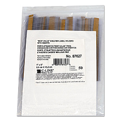 C-Line Self-Adhesive Label Holders, Top Load, 1 x 6, Clear, 50/Pack (CLI87627)