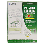 C-Line Specialty Project Folders, Letter Size, Clear, 25/Box (CLI62627)