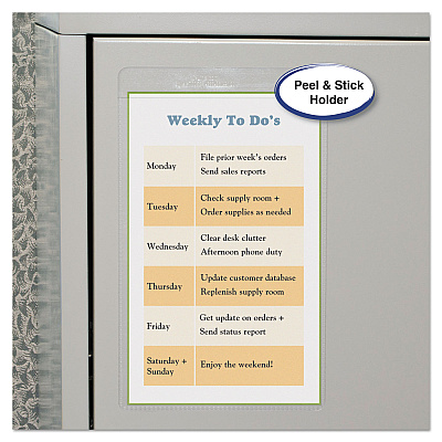 C-Line Self-Adhesive Shop Ticket Holders, Super Heavy, 25 Sheets, 5 x 8, 50/Box (CLI70058)