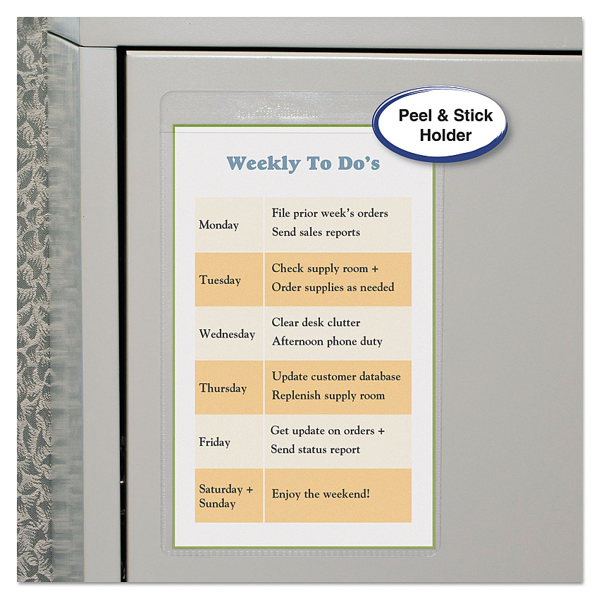 C-Line Self-Adhesive Shop Ticket Holders, Super Heavy, 25 Sheets, 5 x 8, 50/Box (CLI70058)