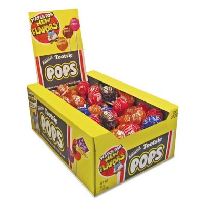 Tootsie Roll Tootsie Pops, Assorted Original Flavors, 0.6 oz Lollipops, 100/Box (0508)
