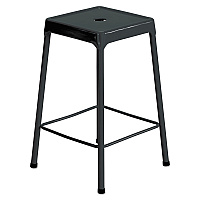 Safco Counter-Height Steel Stool, Backless, Supports Up to 250 lb, 25" Seat Height, Black (SAF6605BL)