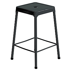 Safco Counter-Height Steel Stool, Backless, Supports Up to 250 lb, 25" Seat Height, Black (SAF6605BL)