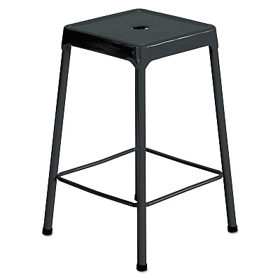 Safco Counter-Height Steel Stool, Backless, Supports Up to 250 lb, 25" Seat Height, Black (SAF6605BL)