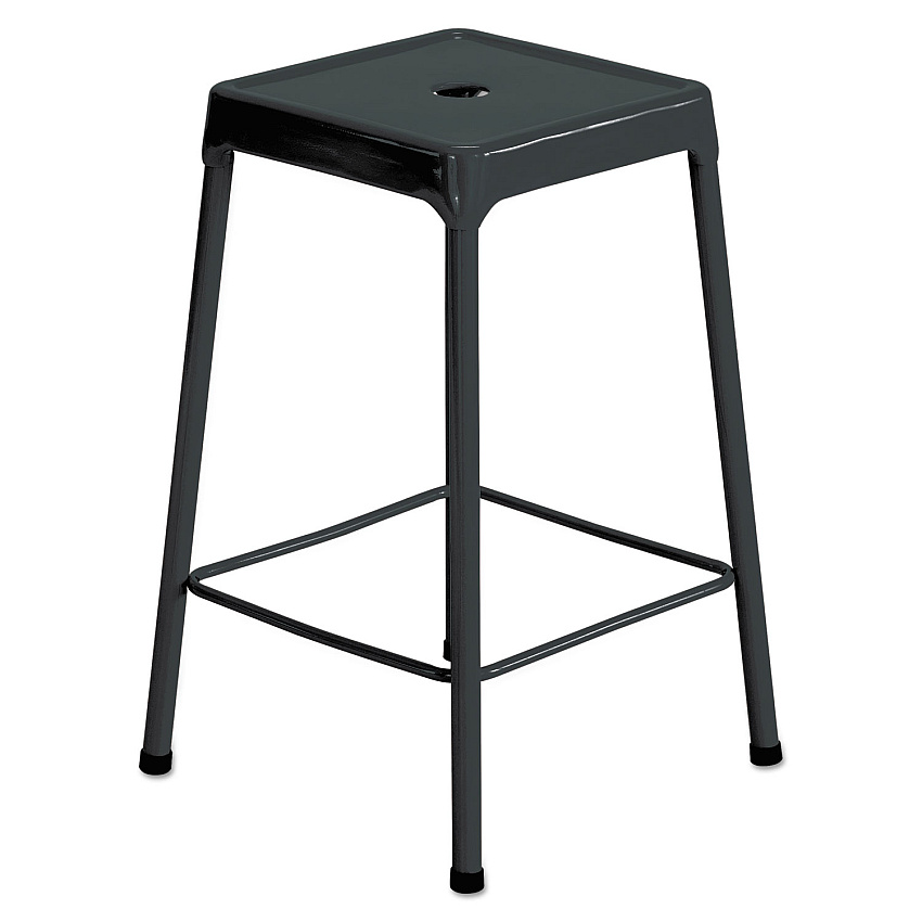 Safco Counter-Height Steel Stool, Backless, Supports Up to 250 lb, 25" Seat Height, Black (SAF6605BL)