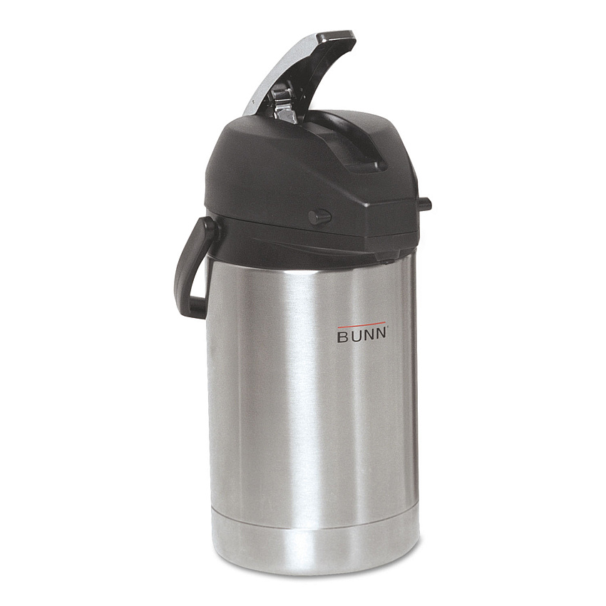 BUNN 2.5 Liter Lever Action Airpot, Stainless Steel/Black (BUNAIRPOT25)