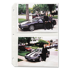 C-Line Clear Photo Pages for Four 5 x 7 Photos, 3-Hole Punched, 11.25 x 8.13, 50/Box (CLI52572)