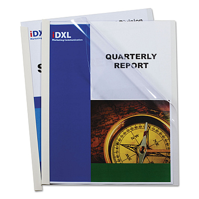 C-Line Vinyl Report Covers, 0.13" Capacity, 8.5 x 11, Clear/Clear, 50/Box (CLI32557)