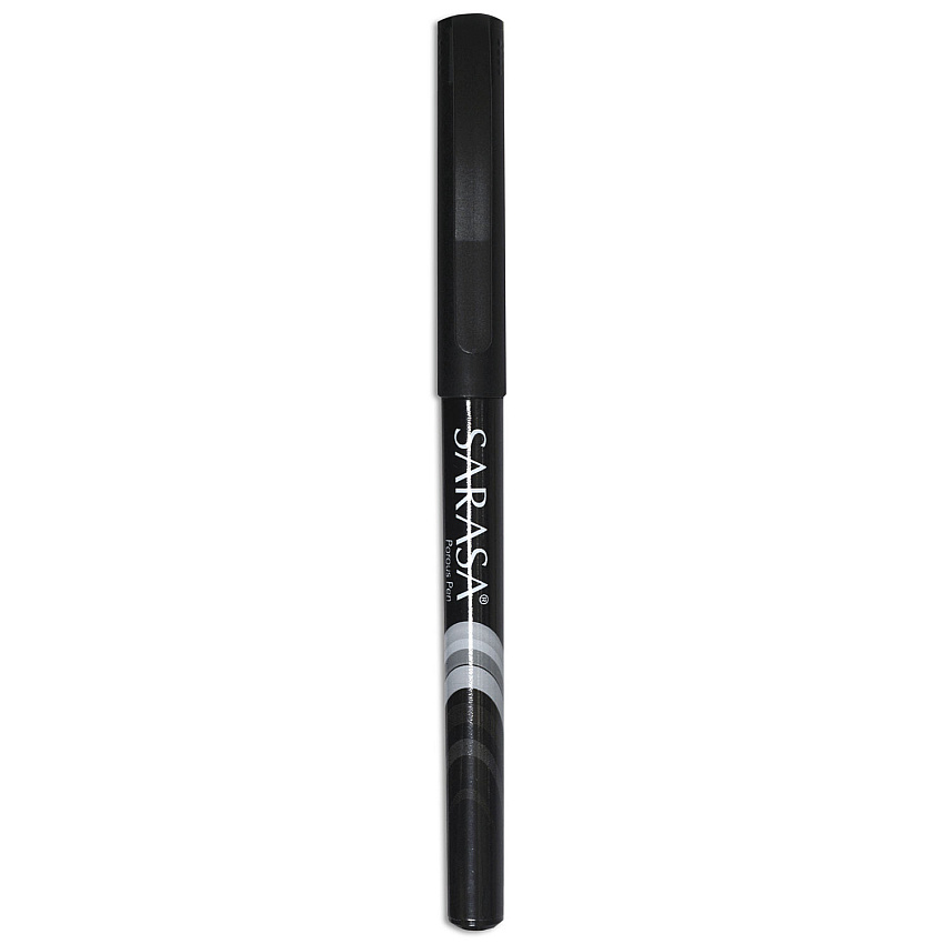 Zebra Sarasa Porous Point Pen, Stick, Fine 0.8 mm, Black Ink, Black Barrel, 12/Pack (ZEB66110)