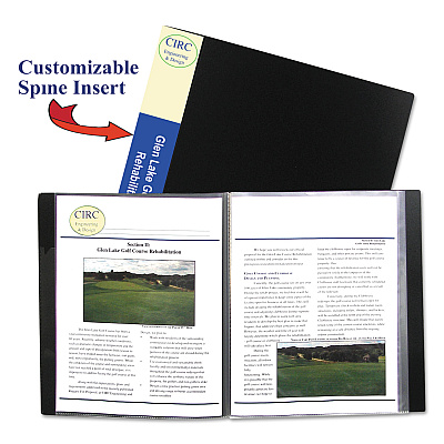 C-Line Bound Sheet Protector Presentation Book, 12 Letter-Size Sleeves, Black (CLI33120)