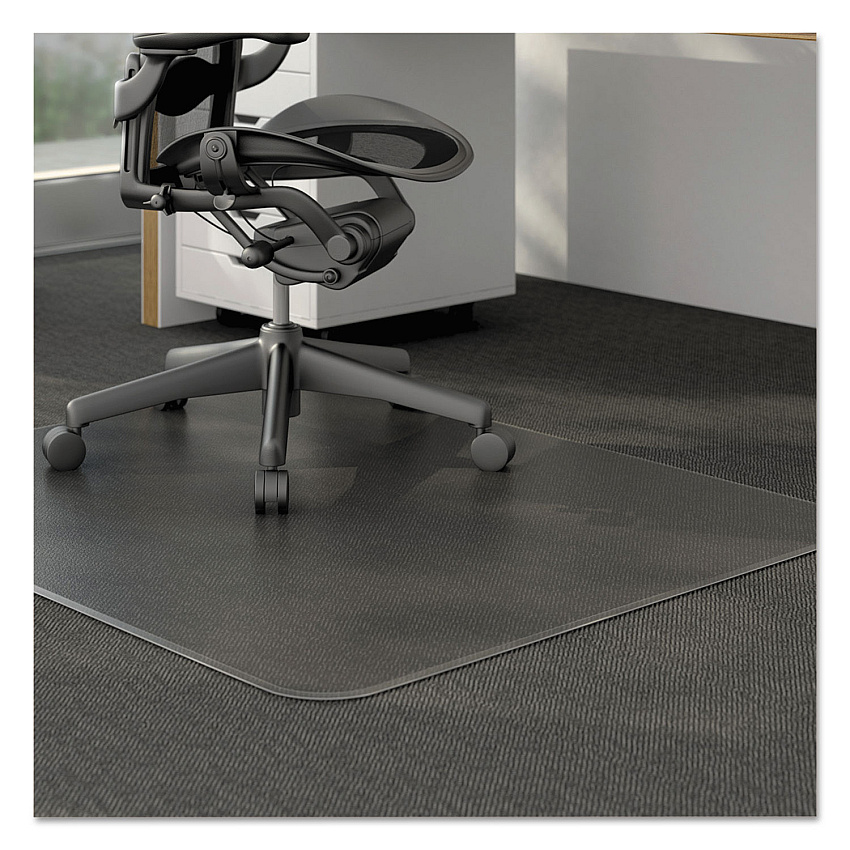 Alera Moderate Use Studded Chair Mat for Low Pile Carpet, 46 x 60, Rectangular, Clear (ALEMAT4660CLPR)