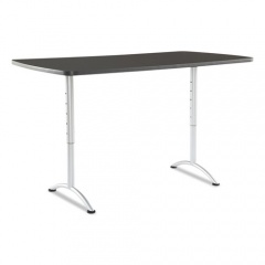 Iceberg ARC Adjustable-Height Table, Rectangular Top, 36w x 72d x 30 to 42h, Graphite/Silver (69327)