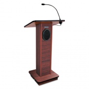 AmpliVox Elite Lecterns with Sound System, 150 W, 24 x 18 x 44, Mahogany (S355MH)