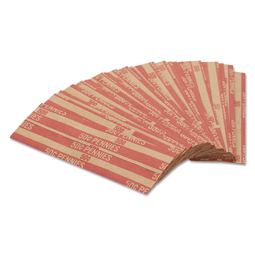 Pap-R Products Flat Coin Wrappers, Pennies, $.50, 1000 Wrappers/Box (CTX30001)