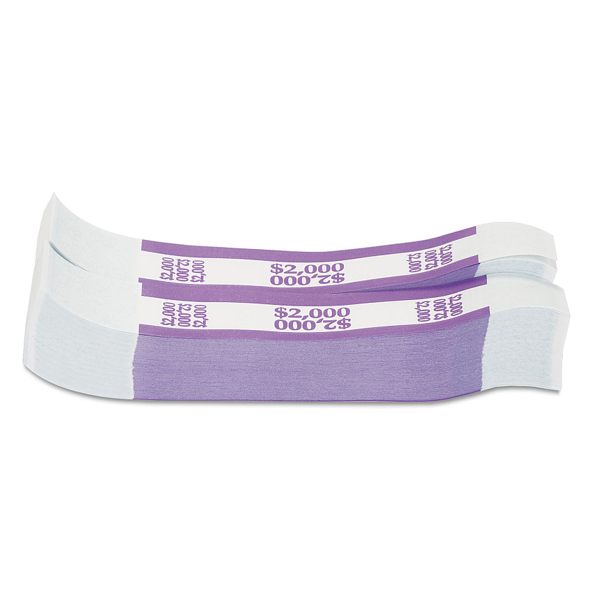 Pap-R Products Currency Straps, Violet, $2,000 in $20 Bills, 1000 Bands/Pack (CTX402000)