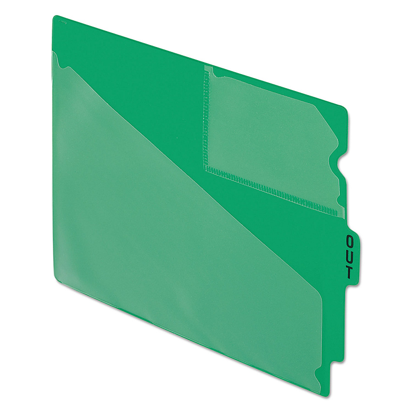 Pendaflex Colored Poly Out Guides with Center Tab, 1/3-Cut End Tab, Out, 8.5 x 11, Green, 50/Box (PFX13543)