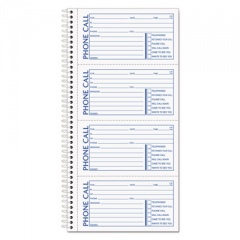 TOPS Spiralbound Message Book, Two-Part Carbonless, 5 x 2.75, 4 Forms/Sheet, 600 Forms Total (4008)