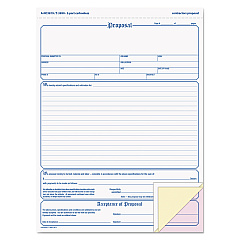 Adams Contractor Proposal Form, Three-Part Carbonless, 8.5 x 11.44, 50 Forms Total (ABFNC3819)