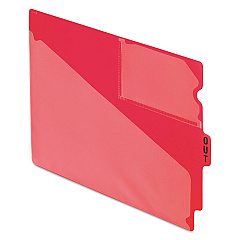 Pendaflex Colored Poly Out Guides with Center Tab, 1/3-Cut End Tab, Out, 8.5 x 11, Red, 50/Box (PFX13541)