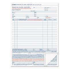 TOPS Bill of Lading, Three-Part Carbonless, 8.5 x 11, 50 Forms Total (TOP3846)