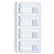 TOPS Spiralbound Message Book, Two-Part Carbonless, 5 x 2.75, 4 Forms/Sheet, 200 Forms Total (TOP4002)