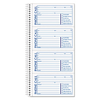 TOPS Spiralbound Message Book, Two-Part Carbonless, 5 x 2.75, 4 Forms/Sheet, 200 Forms Total (TOP4002)