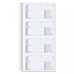 TOPS Spiralbound Message Book, Two-Part Carbonless, 5 x 2.75, 4 Forms/Sheet, 200 Forms Total (4002)