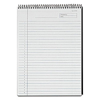 TOPS Docket Diamond Top-Wire Ruled Planning Pad, Wide/Legal Rule, Black Cover, 60 White 8.5 x 11.75 Sheets (TOP63978)