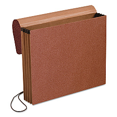 Pendaflex Standard Expanding Wallet with Fiber Gussets, 3.5" Expansion, 1 Section, Elastic Cord Closure, Letter Size, Red Fiber (PFX1053ELOX)