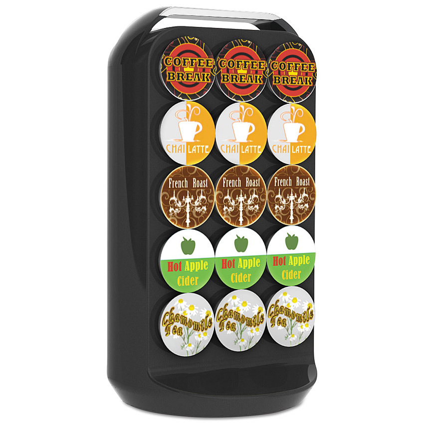 Mind Reader Coffee Pod Carousel, Fits 30 Pods, 6.8 x 6.8 x 12.63, Black (EMSCRS02BLK)