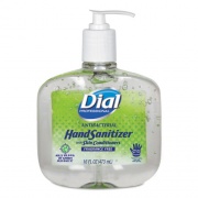 Dial Professional Antibacterial with Moisturizers Gel Hand Sanitizer, 16 oz Pump Bottle, Fragrance-Free (00213EA)