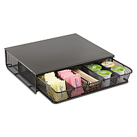 Safco One Drawer Hospitality Organizer, 5 Compartments, 12.5 x 11.25 x 3.25, Black (SAF3274BL)