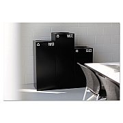 Safco Public Square Recycling Receptacles, Paper Recycling, 42 gal, Steel, Black (SAF2984BL)