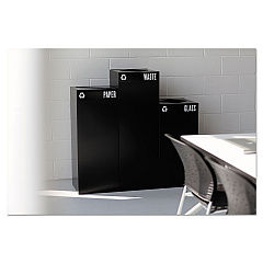Safco Public Square Recycling Receptacles, Paper Recycling, 42 gal, Steel, Black (SAF2984BL)