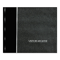 National Hardcover Visitor Register Book, Black Cover, 9.78 x 8.5 Sheets, 128 Sheets/Book (RED57802)