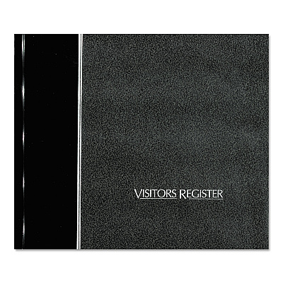 National Hardcover Visitor Register Book, Black Cover, 9.78 x 8.5 Sheets, 128 Sheets/Book (RED57802)