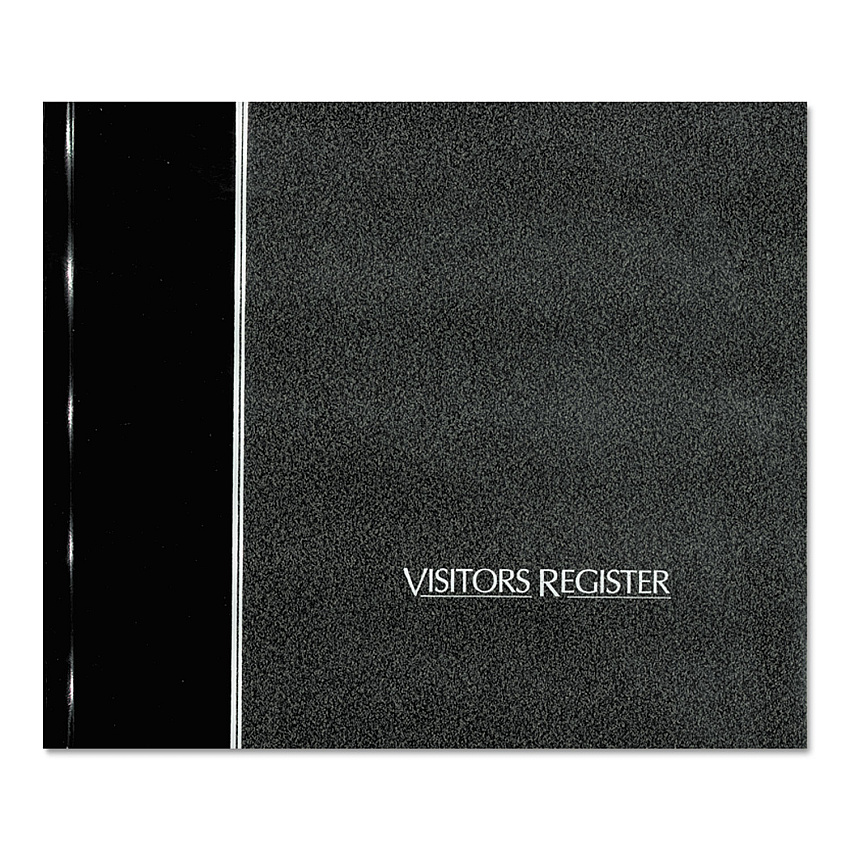 National Hardcover Visitor Register Book, Black Cover, 9.78 x 8.5 Sheets, 128 Sheets/Book (RED57802)