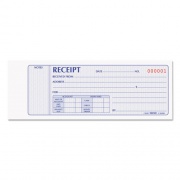 Rediform Receipt Book, Two-Part Carbonless, 7 x 2.75, 4 Forms/Sheet, 100 Forms Total (8L800)