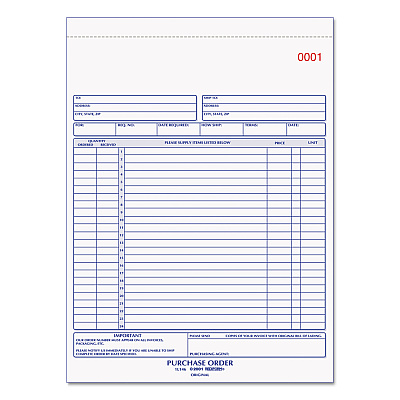 Rediform Purchase Order Book, 17 Lines, Two-Part Carbonless, 8.5 x 11, 50 Forms Total (RED1L146)