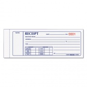 Rediform Receipt Book, Three-Part Carbonless, 7 x 2.75, 4 Forms/Sheet, 50 Forms Total (8L802)