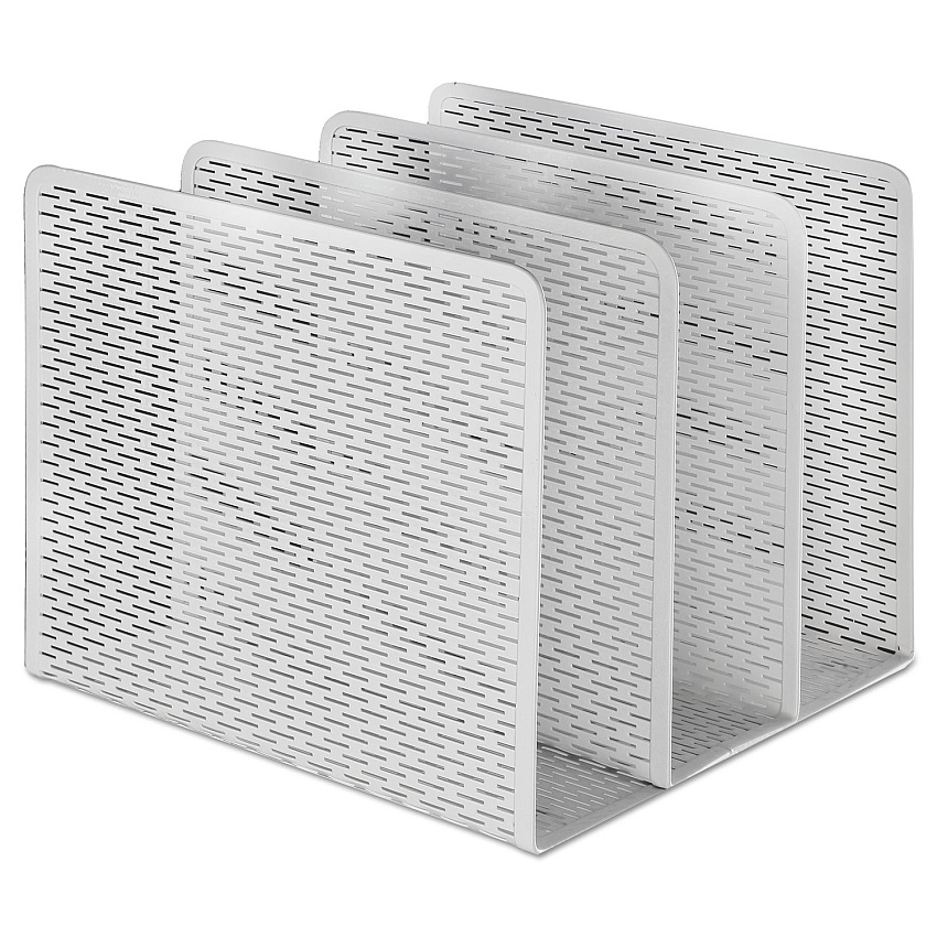 Artistic Urban Collection Punched Metal File Sorter, 3 Sections, Letter Size Files, 8" x 8" x 7.25", White (AOPART20009WH)