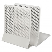Artistic Urban Collection Punched Metal Bookends, Nonskid, 5.5 x 6.5 x 6.5, Perforated Steel, White, 1 Pair (ART20008WH)