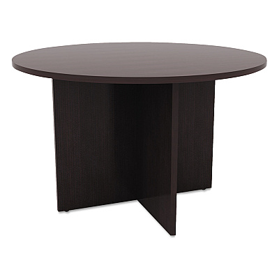 Alera Valencia Round Conference Table with Legs, 42" Diameter x 29.5h, Espresso (ALEVA7142ES)