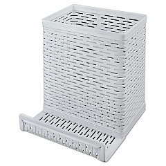 Artistic Urban Collection Punched Metal Pencil Cup/Cell Phone Stand, Perforated Steel, 3.5 x 3.5, White (AOPART20014WH)
