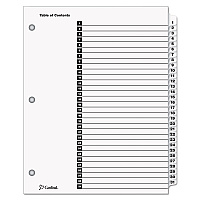 Cardinal OneStep Printable Table of Contents and Dividers, 31-Tab, 1 to 31, 11 x 8.5, White, White Tabs, 1 Set (CRD60113)