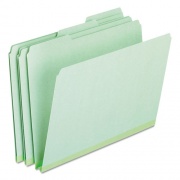 Pendaflex Pressboard Expanding File Folders, 1/3-Cut Tabs: Assorted, Letter Size, 1" Expansion, Green, 25/Box (17167)