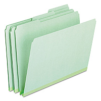 Pendaflex Pressboard Expanding File Folders, 1/3-Cut Tabs: Assorted, Letter Size, 1" Expansion, Green, 25/Box (PFX17167)